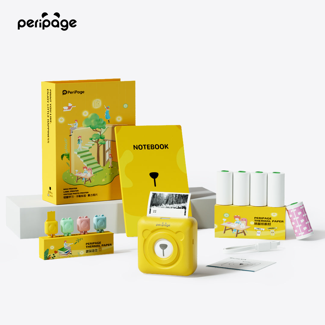 PeriPage Red Ink-free Portable Thermal Photo Printer Mini Label Printer  Mobile Android iOS Phone 2'' Pocket Bluetooth A6 Papeles