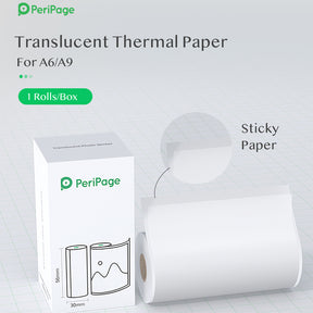 1/3 Roll Printable Sticker Paper Roll 57x30mm Self-adhesive Thermal Paper  for PeriPage A6 Pocket Thermal Printer