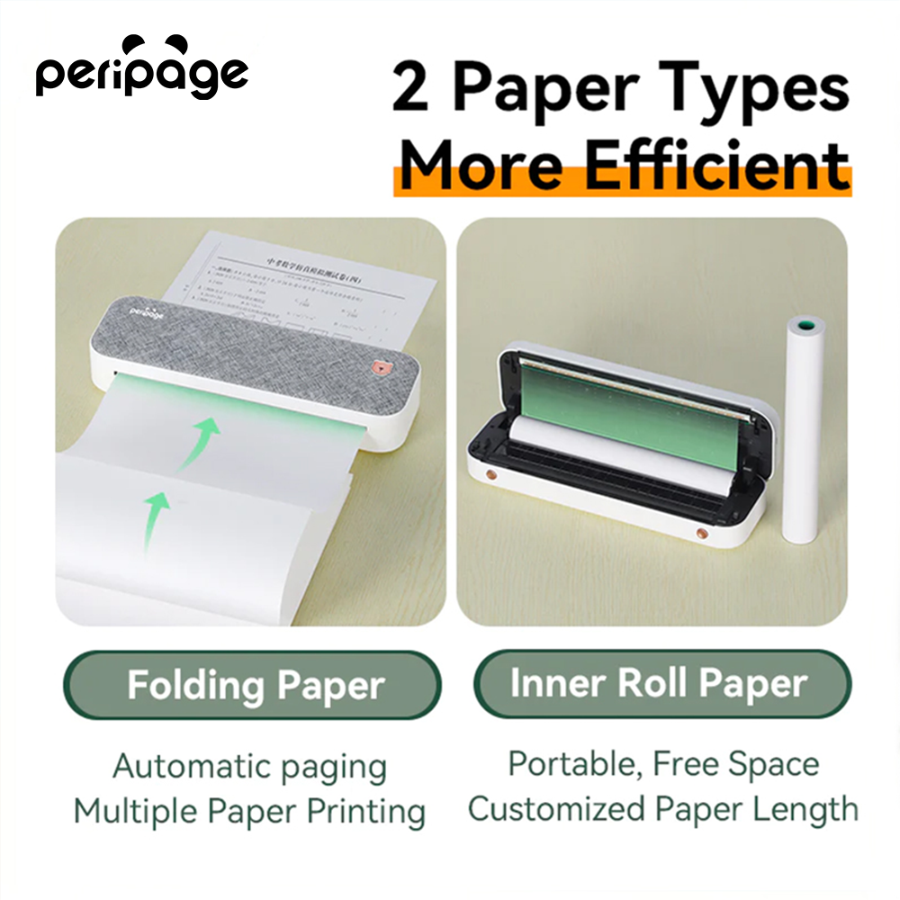 Peripage A4 Paper Printer Direct Thermal Transfer Wirless Printer Support 2''/3''/4'' Paper Width Printing PDF File, Size: 265, Blue